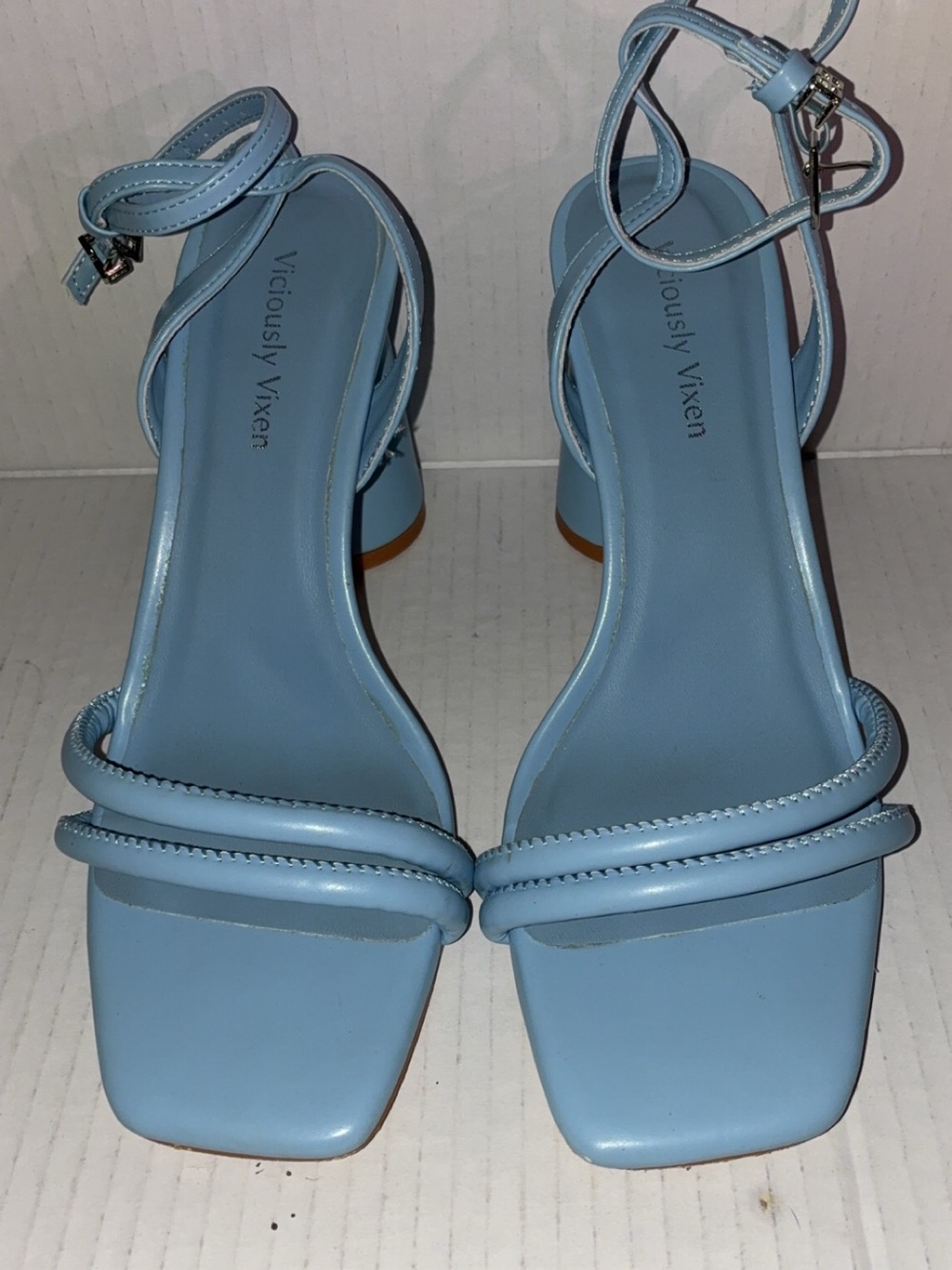 Light Blue Block Heel Sandals